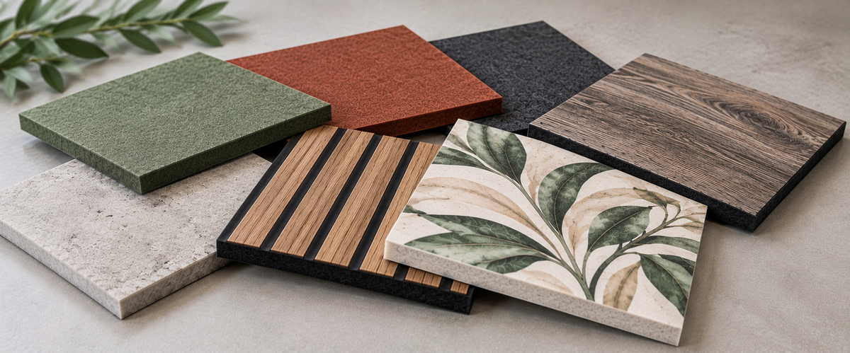 PET felt colour options for suspended acoustic ceiling systems