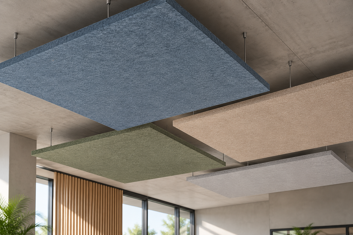 Different module formats for PET felt acoustic ceiling systems
