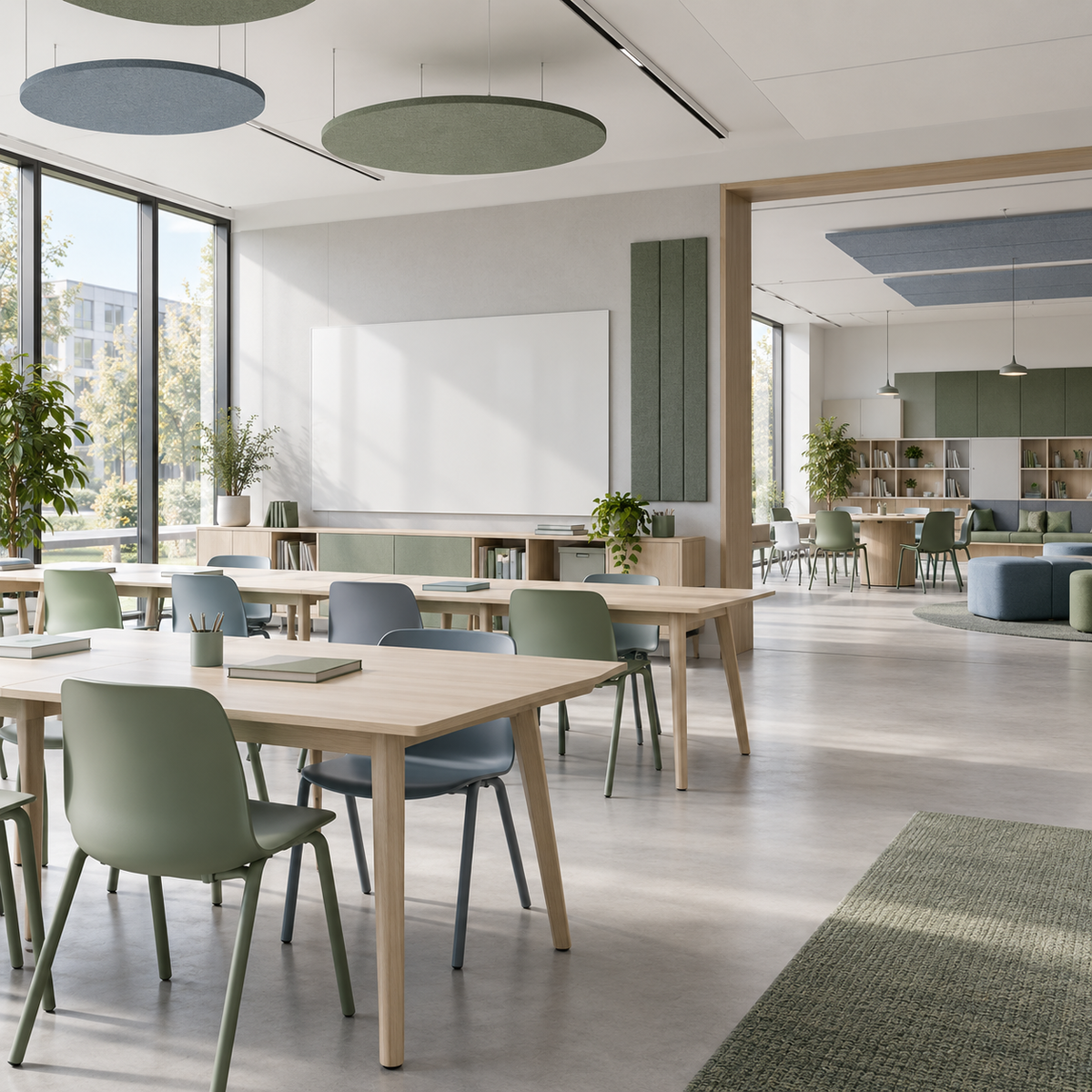 Modern learning environment designed for collaboration and focused work