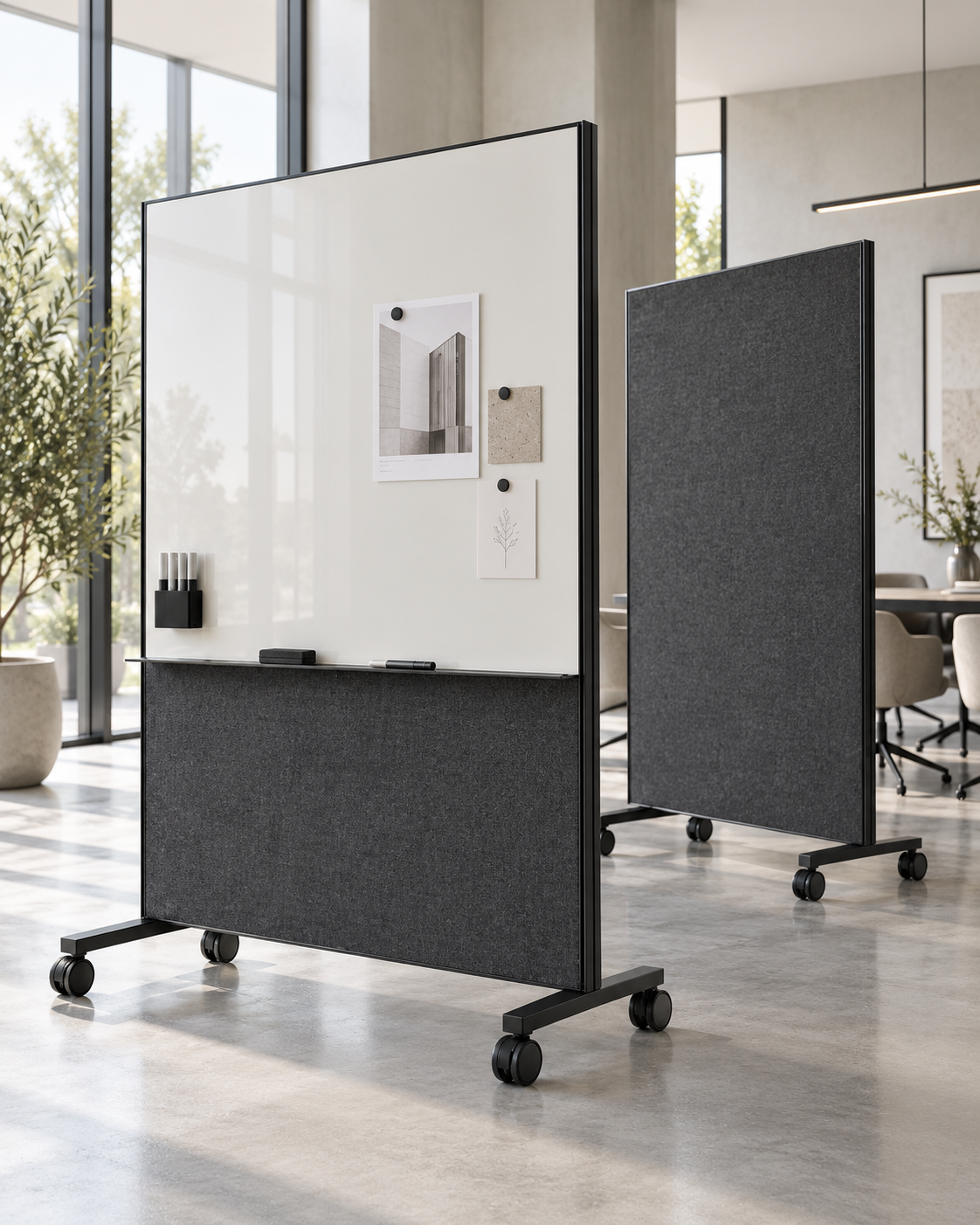 Double-sided board in a professional workspace